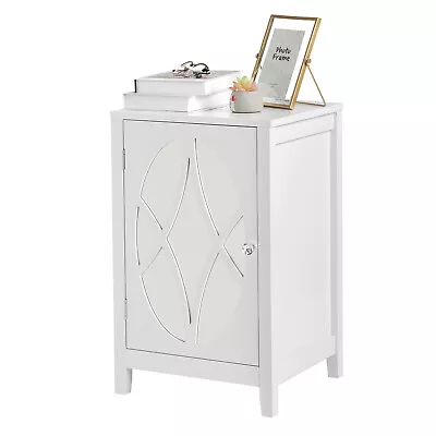 New Bedside Table Nightstand Sofa Side End Table W/Storage Shelves & Mirror Door • $65