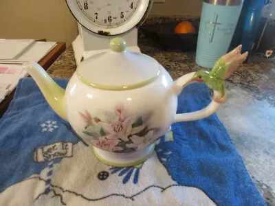 Lena Liel Hummingbird & Lillies TEAPOT Teleflora Gift • $12.75