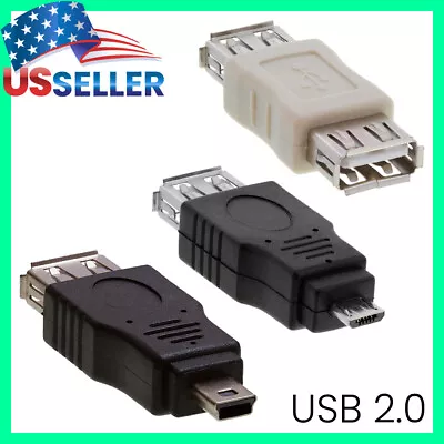 USB Mini Or Micro USB To USB M/F Adapter Or USB 2.0 F/F Coupler Gender Changer • $6.39