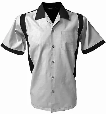 £29.99 • Buy Rockabilly Fashions Retro Vintage Bowling 1950 1960 Men's Shirt Black Grey S-3XL
