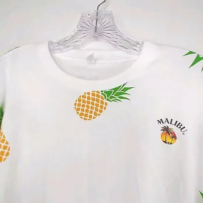 Malibu Rum Shirt Men's White XL White Pineapple Cocktail Liquor Adult XL • $11.99