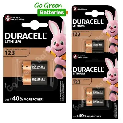 6 X Duracell CR123 3V Lithium Photo Battery DL123A CR17345 2031 Expiry NEW PACKS • £16.99