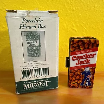 Cracker Jack PHB Porcelain Hinged Box Midwest Of Cannon Falls W Whistle Trinket • $95