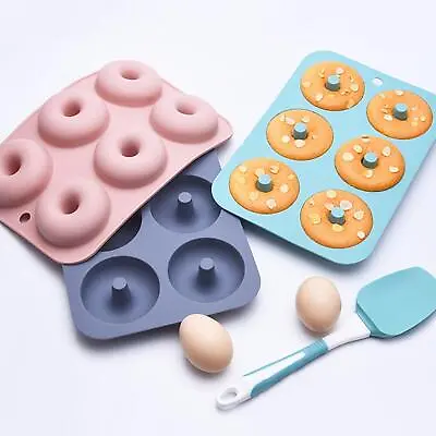 $24.99 • Buy 3pcs Silicone Donut Mold Muffin Chocolate Cake Cookie Doughnut Baking Mould Tray
