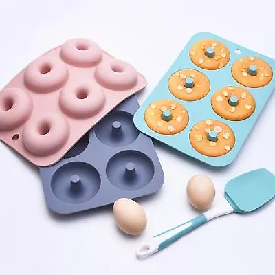 3pcs Silicone Donut Mold Muffin Chocolate Cake Cookie Doughnut Baking Mould Tray • $48.01