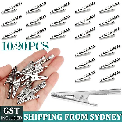 10/20x 50mm Single Prong Iron Alligator Clips W/ Teeth Aligator Clip Test Clamps • $5.34