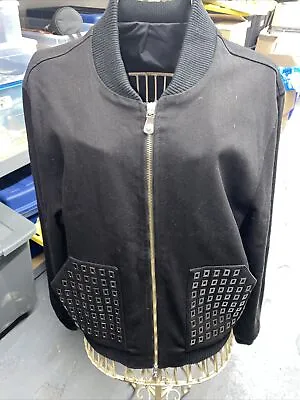 Versus Versace Black Bomber Jacket Black Size EU 50  • $199.99
