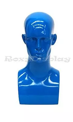 2PCS Male Fiberglass Mannequin Head Bust Wig Hat Jewelry Display #MD-EraBlue X2 • $85