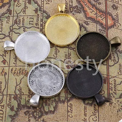 5pcs Beauty Cabochon Pendant Base Alloy Mount Holder Jewelry Settings • £4.19