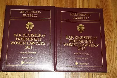 Set Of 2 Martindale-Hubbell Bar Register Of Preeminent Women Lawyers 2011 2012 • $99.95