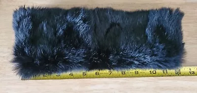 Woman's Fancy Surell 100% Rabbit Dyed Fur Black Neck Warmer Accessory Hook Loop • $19