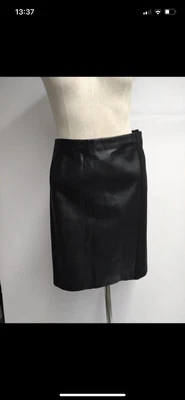 £14 • Buy Ralph Lauren Pencil 16 W Black Womens Knee Length Vegan Leather PU Stretch