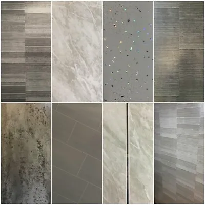 £390 • Buy Grey Panels, Tile Effect Cladding, Sparkle Bathroom Shower Wall Panels PVC