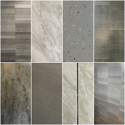 Grey Panels Tile Effect Cladding Sparkle Bathroom Shower Wall Panels PVC • £0.99