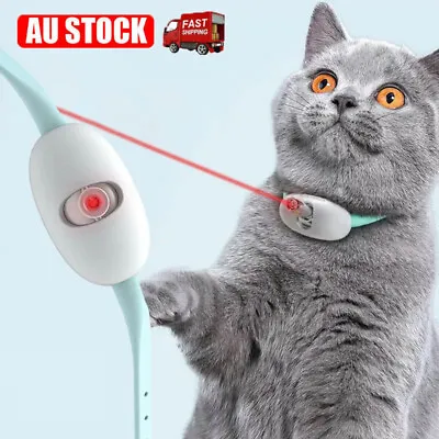 $9.80 • Buy Automatic Cat Toy Smart Laser Teasing Cat Collar Electric Kitten Amusing Toy USB