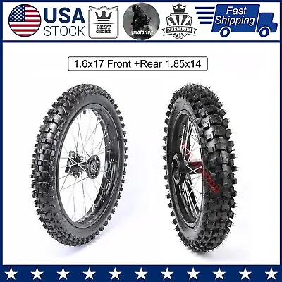 1.6x17 + 1.85x14 Front & Rear Wheel Rim Tire Set For RM85 YZ80 CR85 14 &17 Inch • $219.12