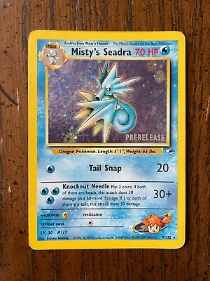 Pokémon TCG Card - Misty's Seadra PRERELEASE HOLO Promo  9/132 - MP • $4.99
