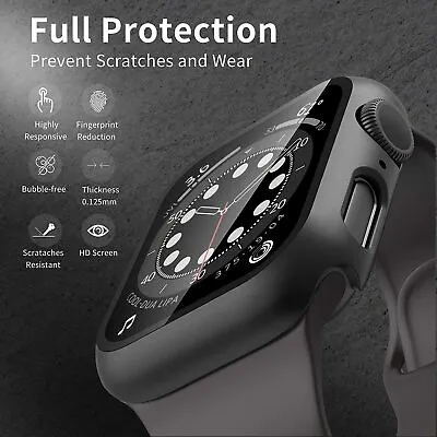 $7.59 • Buy For IWatch Apple Watch Series 8 7 SE 6 5 40/44mm Full Glass Film Hard Cover Case