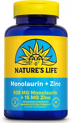 Monolaurin + Zinc 1000 Mg | Immune System Support Supplement With • $30.62