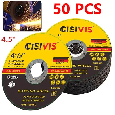 50PCS 115mm 4.5  ULTRA THIN 1mm METAL CUTTING BLADE DISC STEEL ANGLE GRINDER • £12.99