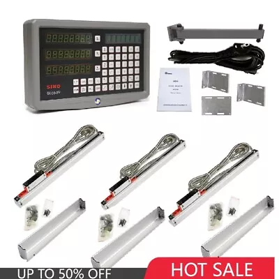 SINO Digital Readout DRO SDS6-3V 5micron Linear Encoder KA300 Glass Scale Ruler • $368.99