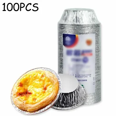 £5 • Buy 100*-Small Foil Pie Dishes Cases Tart Tarts Pies Patty Tins Baking Round Dish
