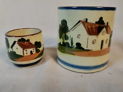 Vintage Torquay Devon Motto Ware Watcombe England 2 Cups With Sayings • $18