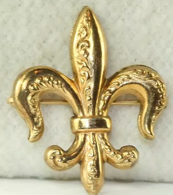 Vintage Binder Bros Gold Filled Fleur De Lis Watch Pin Chatelaine • $67.50