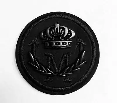 $11.99 • Buy Black Crown Wreath Letter M Circle Embroidered Patch 3D Applique Jeans Jacket 2 