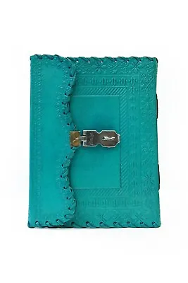 $50.35 • Buy Leather Journal With Lock And Key - ( Blue ) Your Personal Planner.