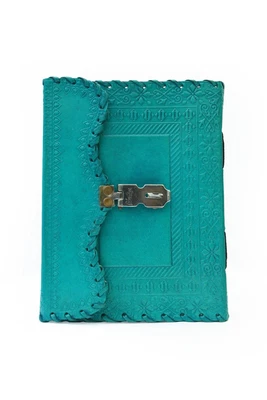 $50.35 • Buy Leather Journal With Lock And Key - ( Blue ) Your Personal Planner.