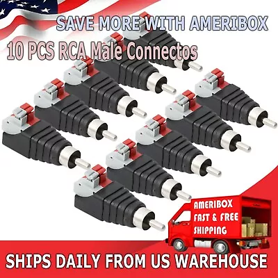 10 Pcs Speaker Wire Cable To Audio Male RCA Connector Adapter Jack Plug US • $8.99