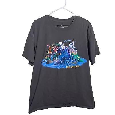 Disney Parks 4 Kingdoms T-Shirt Men's Large Gray Maleficent Walt Disney World • $5.99