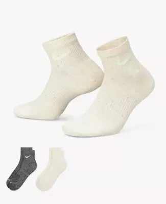 Nike Everyday Plus Dri-Fit 2-Pack Cushioned Ankle Socks(8-12 Mens Size)(W 10-13) • $9.99