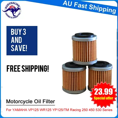 Oil Filters For Yamaha WR250F WR450F YZ250F YZ450F YFZ450ATV (3 PACK) WR YZ 450 • $23.99