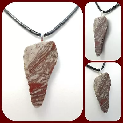 Michigan Keweenaw Banded Rhyolite Pendant Necklace Ancient Michigan Rocks • $15.75