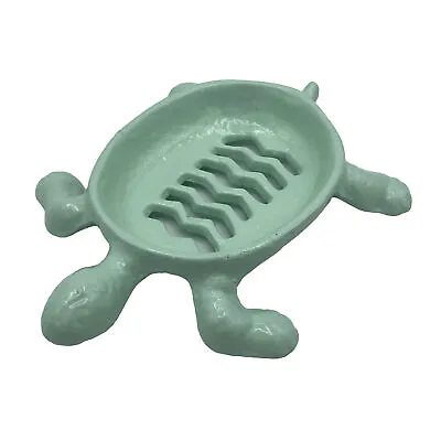 Vintage Enameled Cast Iron Sea Turtle Sponge &/or Soap Dish Holder Sea BlueGreen • $20