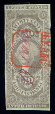 MOMEN: US STAMPS #R51a REVENUE HANDSTAMP VF • $175