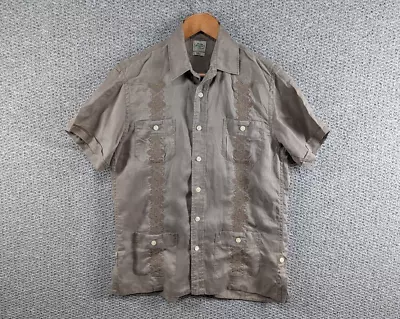 £24.50 • Buy LUCKY BRAND Men's Guayabera Mexican Cuban Embroidered Linen Button Shirt - S