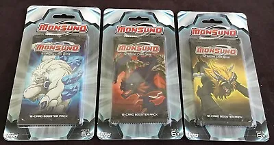 Lot Of 3 2012 Topps Monsuno Trading Card Game 12-Card Booster Packs NIP • $7.95