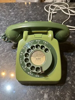 1960’s Vintage GPO 706 L Two Tone Green Rotary Dial Telephone Fully Working • £25