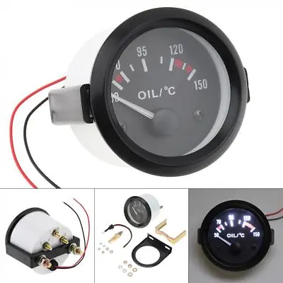 2  LED Electrical Car Oil Temp Temperature Gauge Meter W/ Temperature Sensor 12V • $11.83