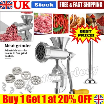 Hand Duty Meat Mincer Heavy Duty Grinder Manual Hand Operated Kitchen Beef UK’ • £11.38