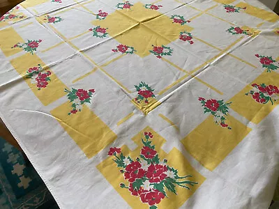 Vintage 50's Startex Tablecloth 47 X 54 Excellent Condition • $29.99
