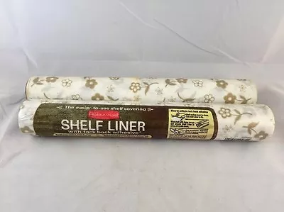 Vintage Kitchen Shelf Paper 1978 Gold White Floral Rubbermaid Shelf Liner • $19.99