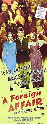 A Foreign Affair Marlene Dietrich Movie Poster Print 2 • $6.49