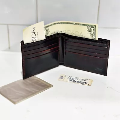NEW Vintage Bosca Mens Billfold Bifold Executive Wallet Leather Brown NOS Classy • $79.99