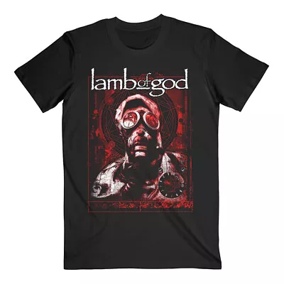 Lamb Of God T-Shirt Gas Mask Waves Band New Black Official • £15.95