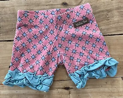 Matilda Jane Girls Shorties 2 Pink Ruffle Shorts Diamond Geo PLAYING GAMES • $4.99