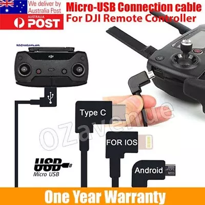$9.18 • Buy USB To Type-C / Android / Iphone Cable For DJI Spark Mavic Pro Remote Controller